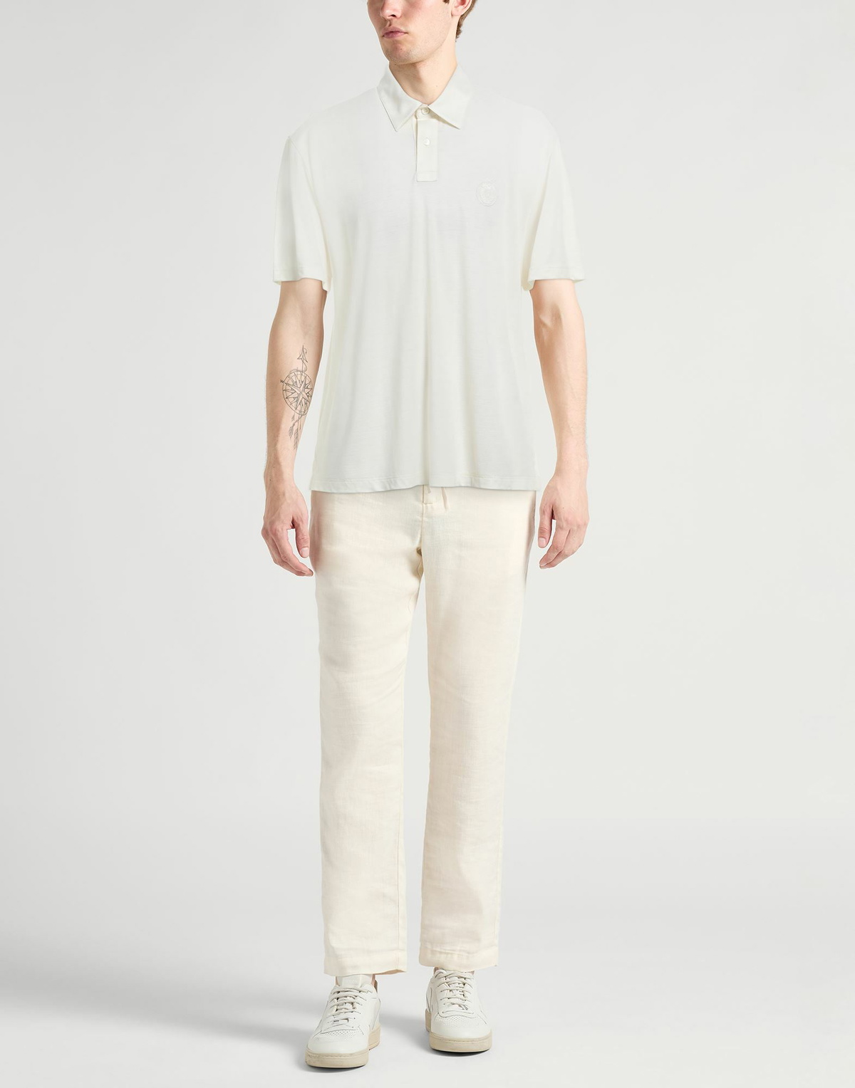 Brioni Mens Polo shirt Cream