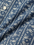 RRL - Indigo-Dyed Logo-Print Cotton-Twill Shirt - Blue