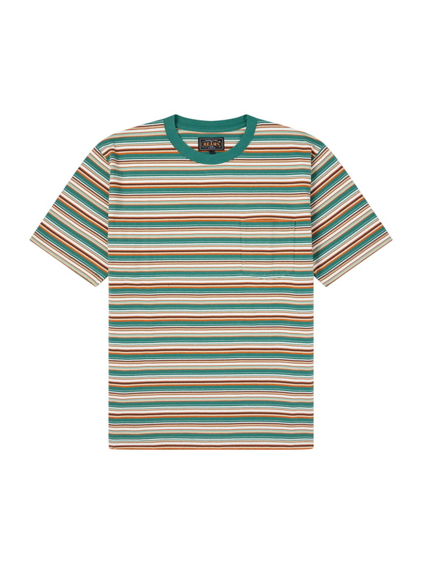 Photo: Beams Plus - Striped Cotton-Jersey T-Shirt - Green