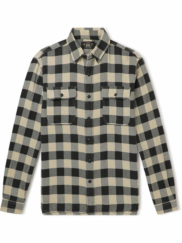 Photo: RRL - Matlock Checked Cotton and Linen-Blend Twill Shirt - Black