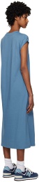Sunspel Blue Crewneck Midi Dress