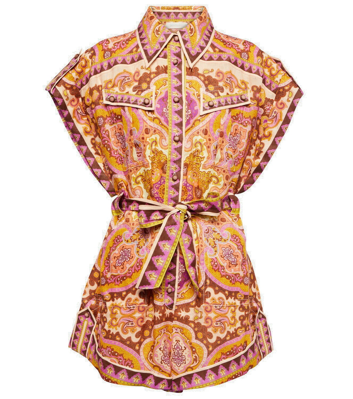 Zimmermann Halcyon printed linen playsuit Zimmermann