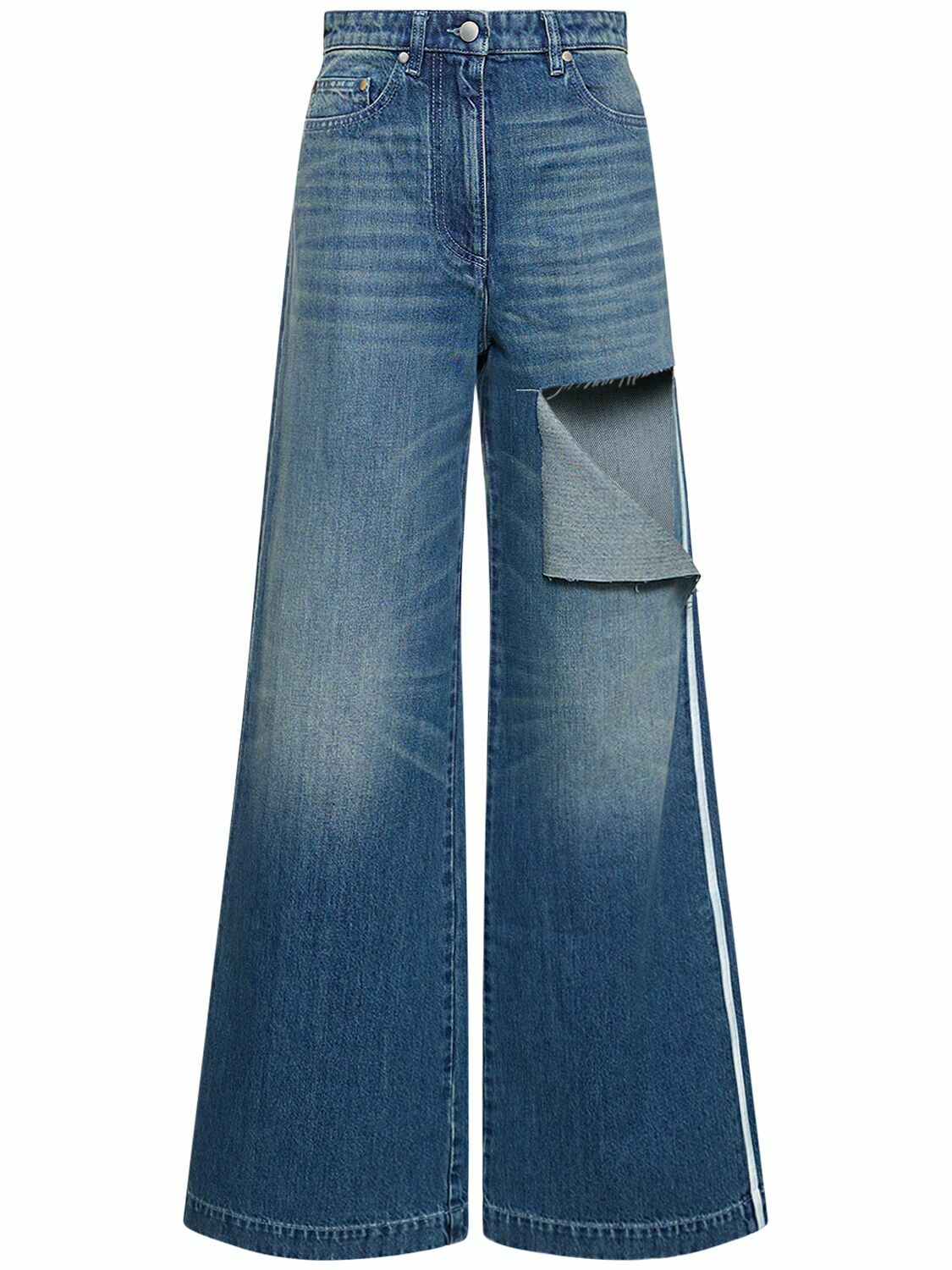 【Peter Do】 Distressed high-riseワイドレッグジーンズ Peter Do Distressed high-rise wide-leg jeans Peter Do