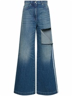 PETER DO - Cotton Denim Cut Out Wide Jeans