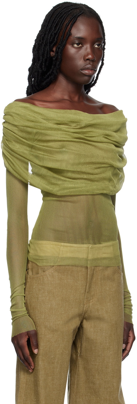 Christopher Esber Green Veiled Blouse