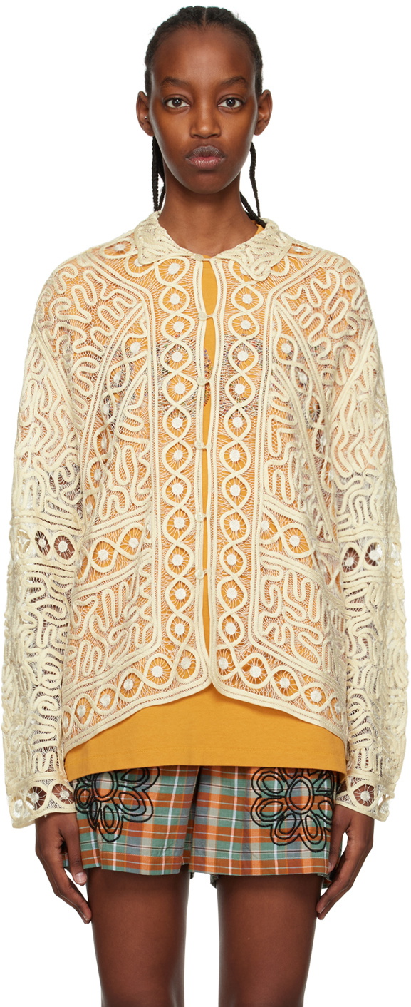 Bode Off-White Formal Threadwork Shirt