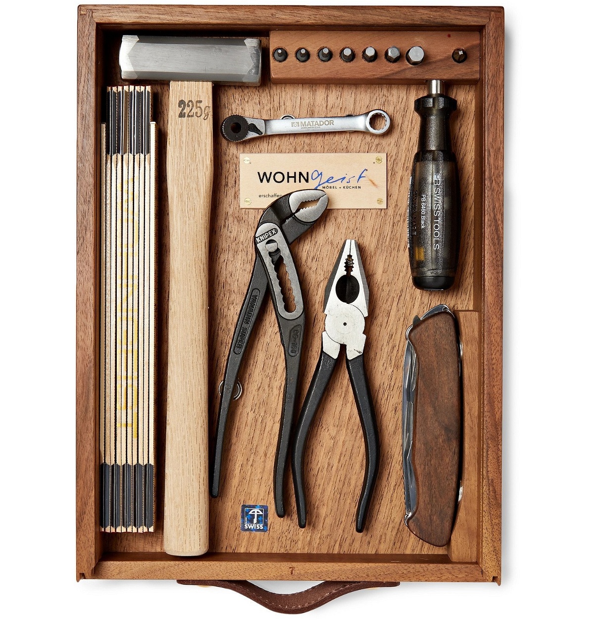 Photo: WohnGeist - 7-Piece Tool Kit In Wood Case - Brown