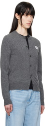COMME des GARÇONS PLAY Gray White Heart Cardigan