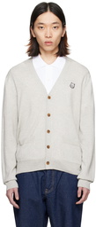 Maison Kitsuné Gray Bold Fox Head Cardigan