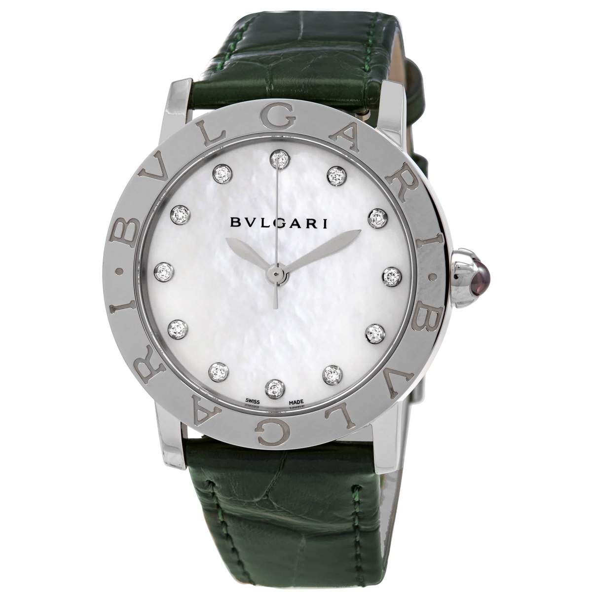 Bvlgari Automatic Diamond White Mother of Pearl Dial Ladies Watch 102746