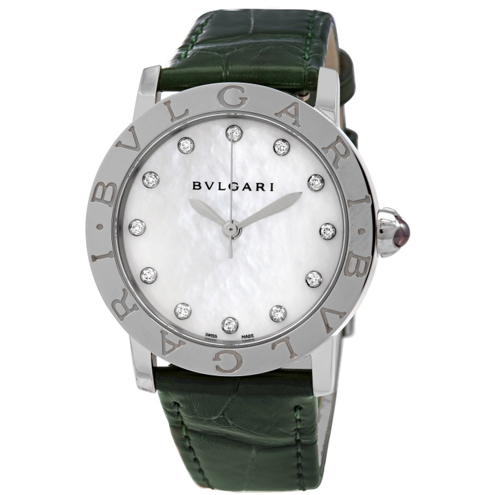 Photo: Bvlgari Automatic Diamond White Mother of Pearl Dial Ladies Watch 102746