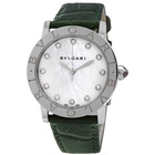 Bvlgari Automatic Diamond White Mother of Pearl Dial Ladies Watch 102746