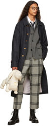 Thom Browne Grey Wool Windowpane Check Backstrap Trousers