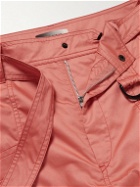 Isabel Marant - Frayis Wide-Leg Belted Cotton-Satin Cargo Shorts - Orange