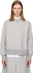 sacai Gray Sponge Pullover Sweatshirt