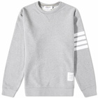 Thom Browne Men's Engineered Stripe Crew Sweat in Light Grey