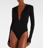 Mugler Hooded jersey bodysuit