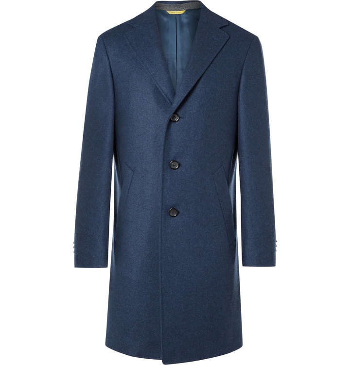 Photo: Canali - Kei Slim-Fit Double-Faced Wool Overcoat - Blue