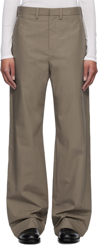 Photo: Rier Taupe Poplin Waxed Trousers