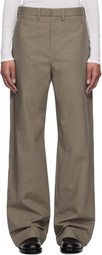 Rier Taupe Poplin Waxed Trousers