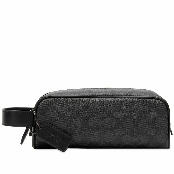 Photo: Coach Men's Travel Bag in Charcoal Signature Coated Canvas