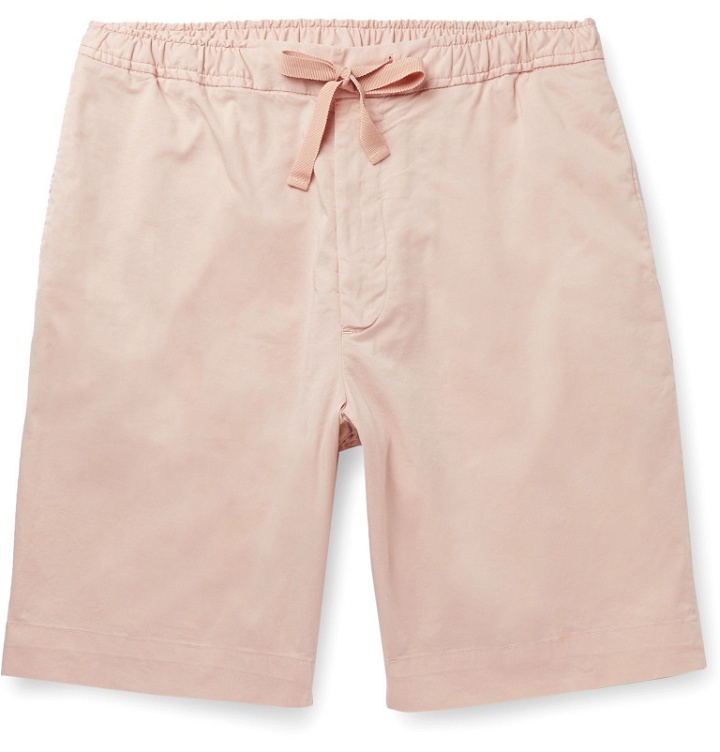 Photo: Officine Generale - Phil Garment-Dyed Stretch-Cotton Drawstring Shorts - Pink