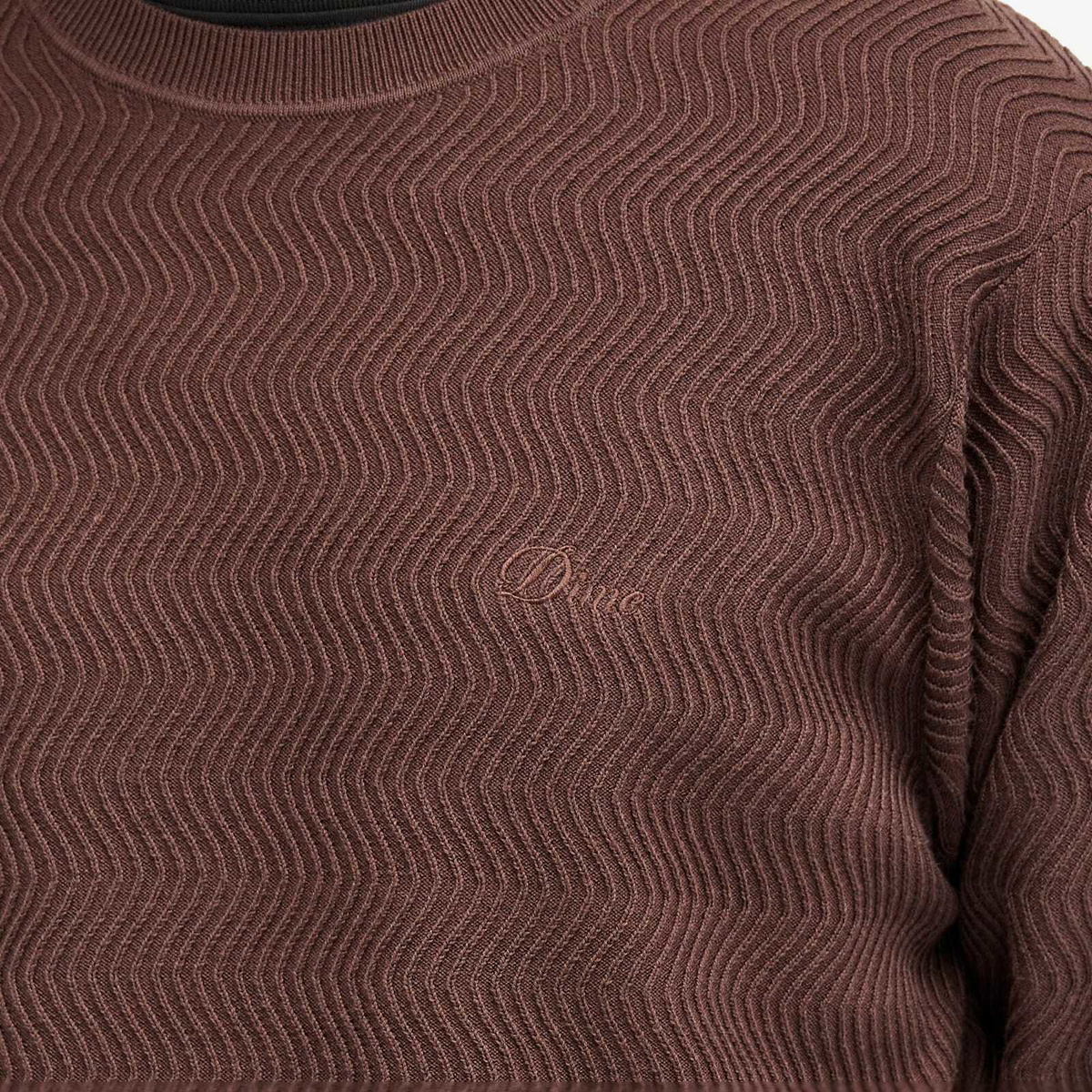 Dime Men's Wave Cable Knit Jumper in Chocolate Dime