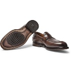 Officine Creative - Ivy Burnished-Leather Penny Loafers - Dark brown