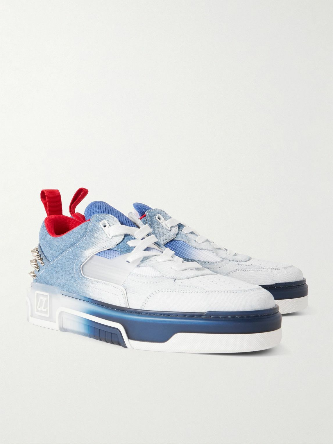 Christian Louboutin - Astroloubi Spiked Dégradé Denim and