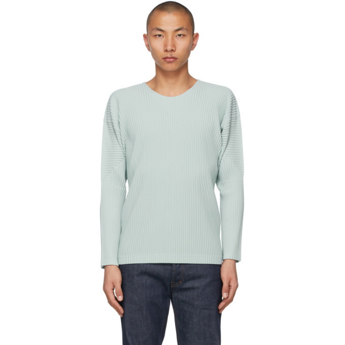Photo: Homme Plisse Issey Miyake Blue Monthly Color February Long Sleeve T-Shirt