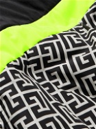 Balmain - Rossignol Panelled Logo-Print Hooded Ski Jacket - Gray