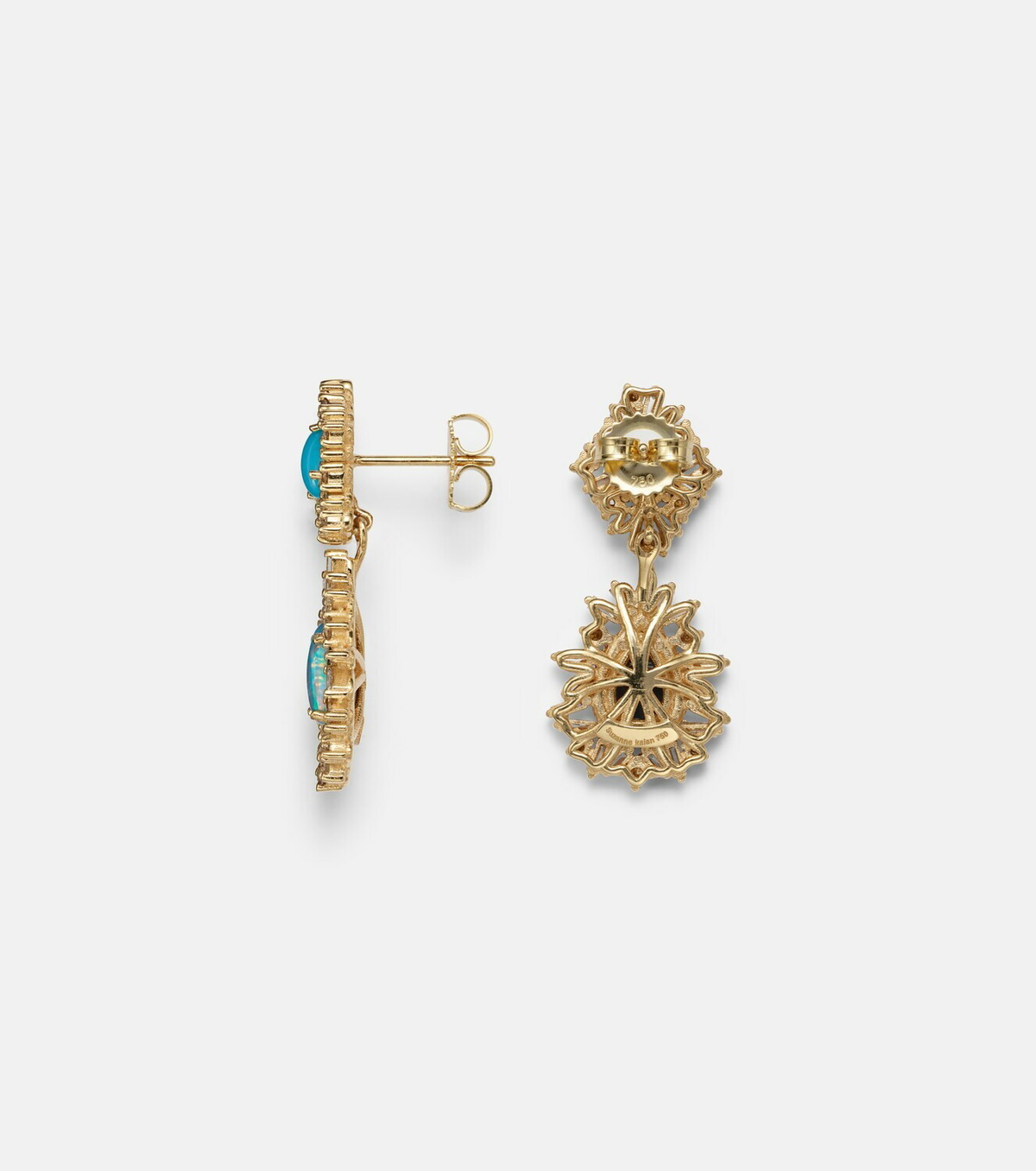 Suzanne Kalan 18kt gold (750/1000) earrings with gemstones