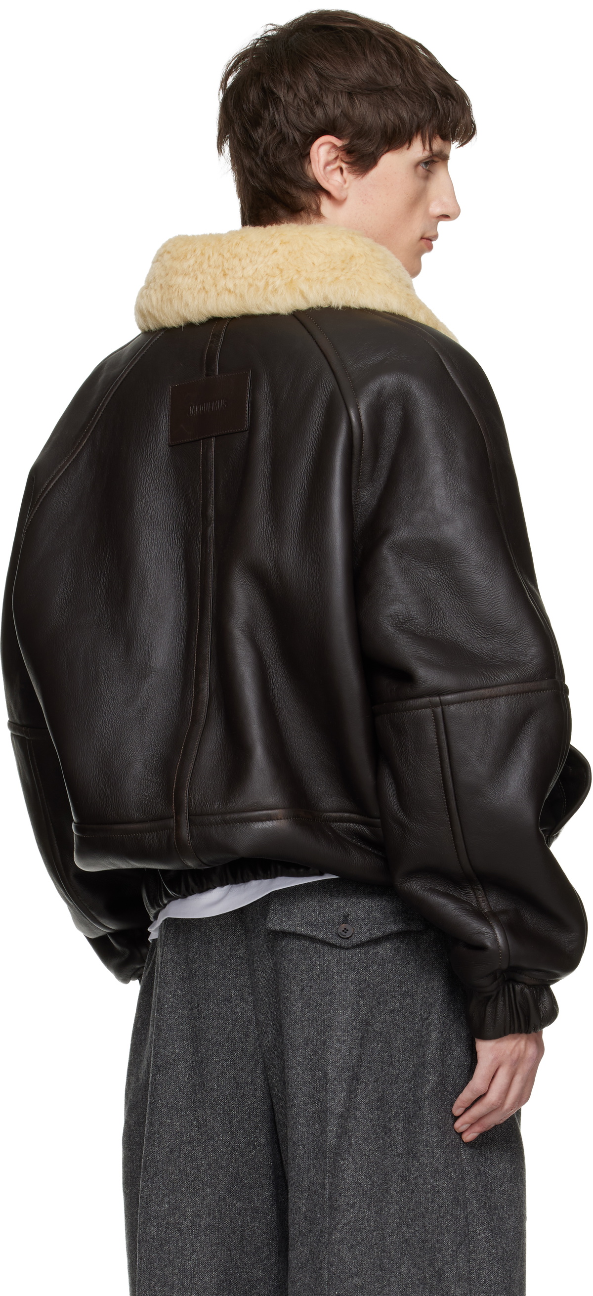 JACQUEMUS Brown 'The Bombardier' Shearling Jacket