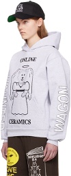 Online Ceramics SSENSE Exclusive Grey Angel Bear Hoodie