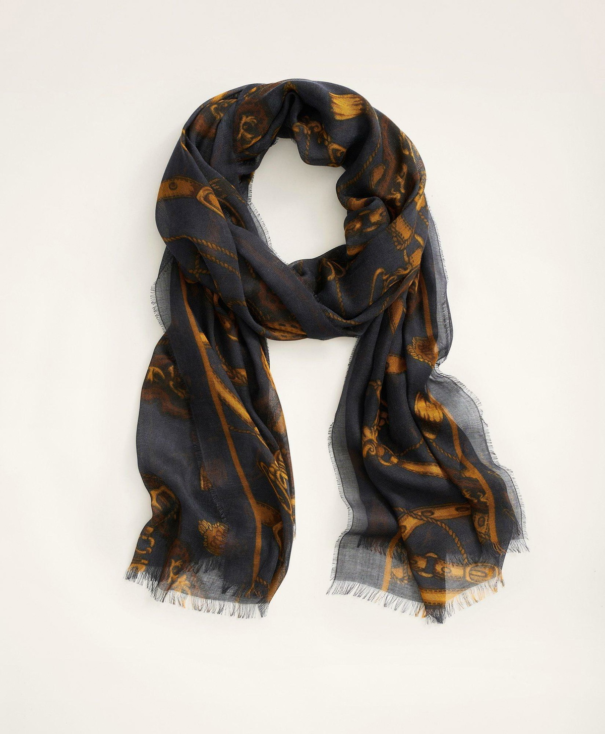 Photo: Brooks Brothers Women's Cashmere Blend Printed Scarf | Navy