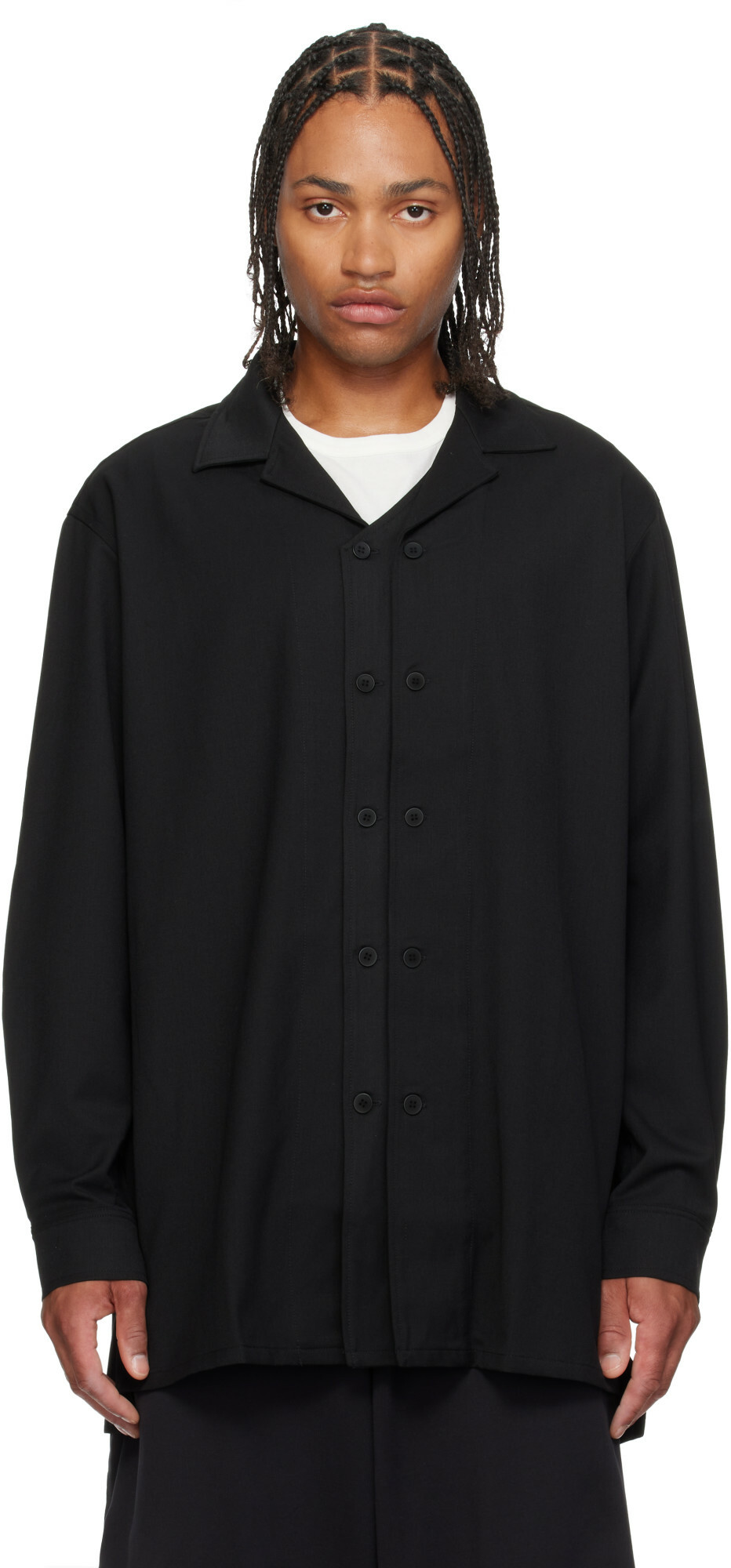 Y-3 Black Wool Adapt Overshirt
