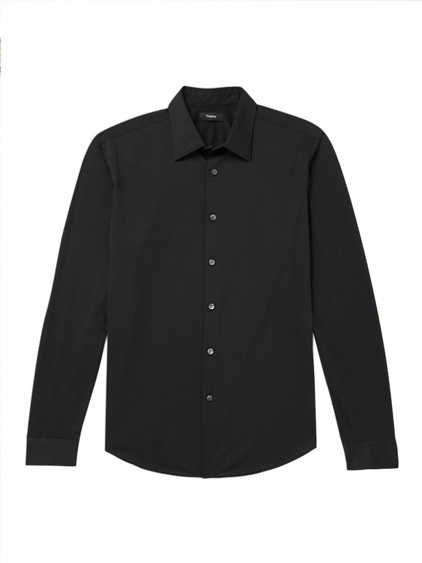 Photo: Theory - Sylvain Cotton-Blend Shirt - Black