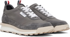 Thom Browne Gray Double Tech Nylon Alumni Sneakers