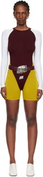 Jean Paul Gaultier Burgundy & Yellow 'The Tricolor Junior Gaultier' Romper