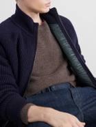 Altea - Padded Virgin Wool Bomber Jacket - Blue