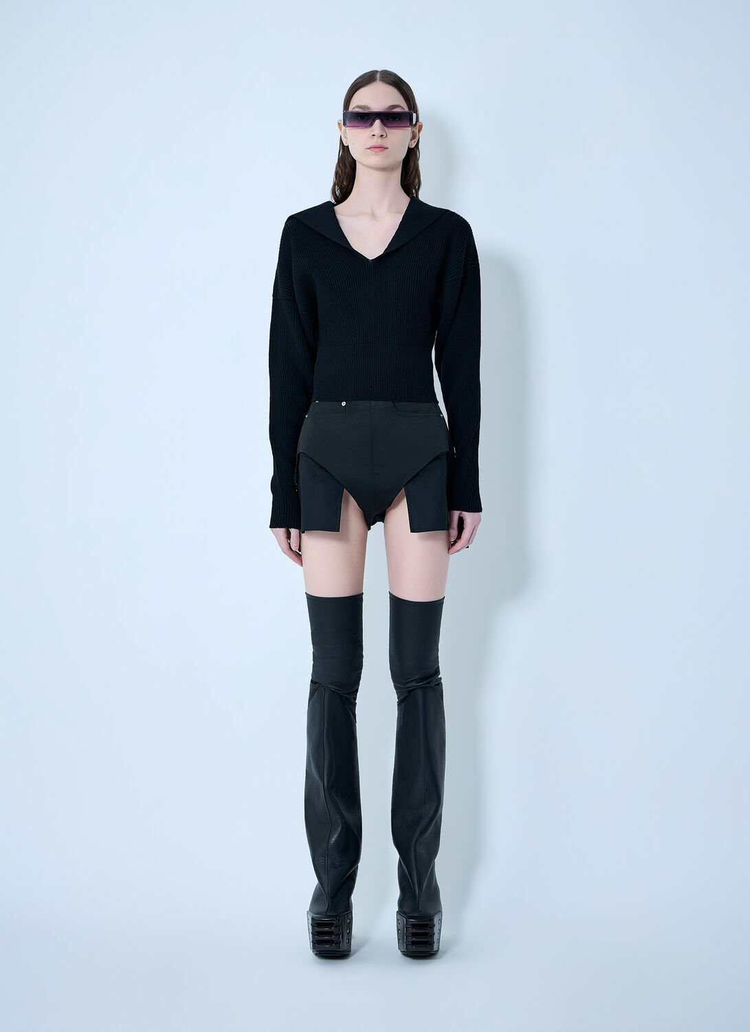 Rick Owens Dracu Cropped V Knit