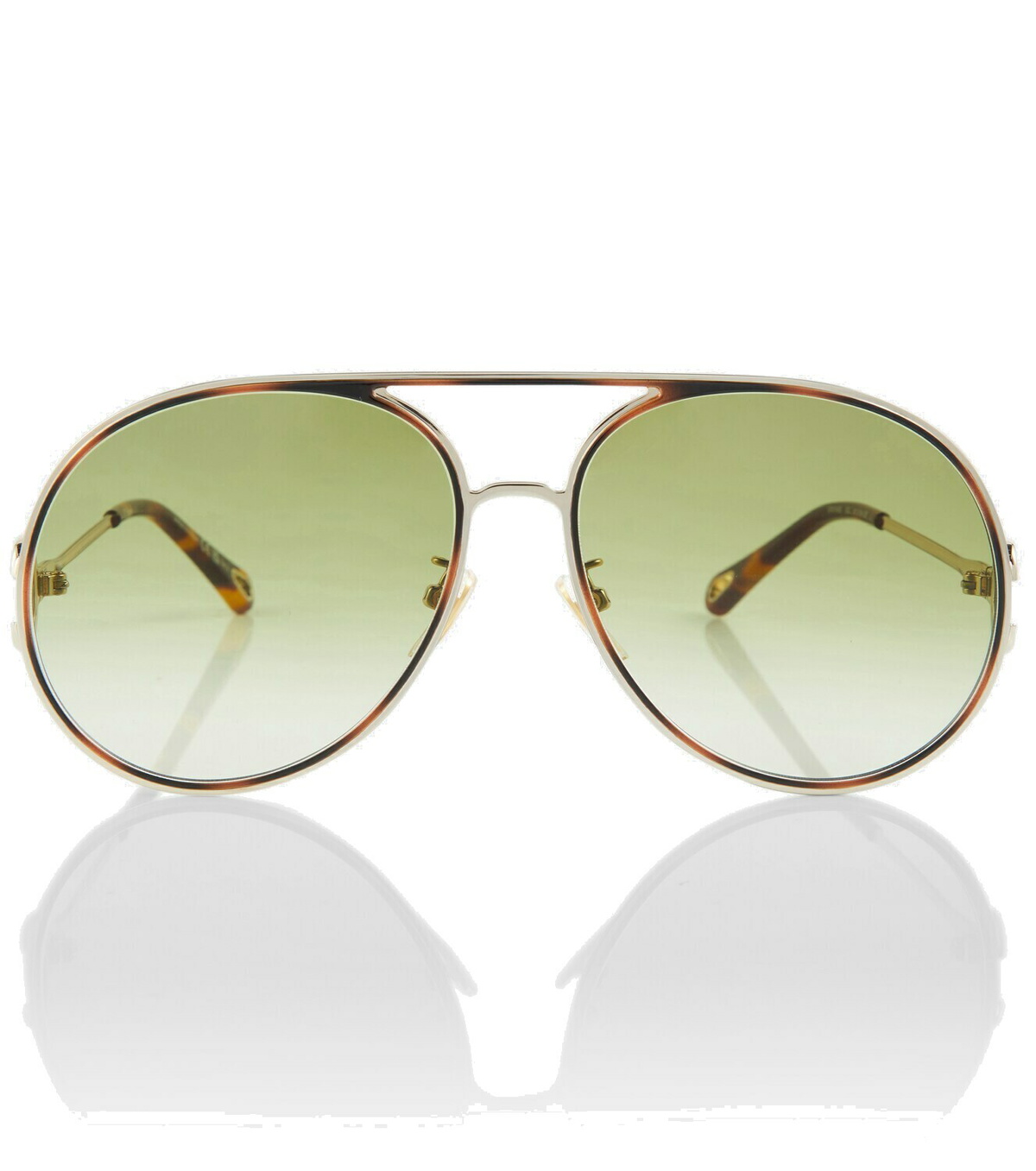 CHLOE Olive & Gold Aviators Aly sunglasses Green - Chloé main image 4