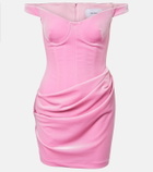 Alex Perry Draped velvet bustier dress