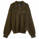 thisisneverthat Men's Knit Polo Shirt in Olive
