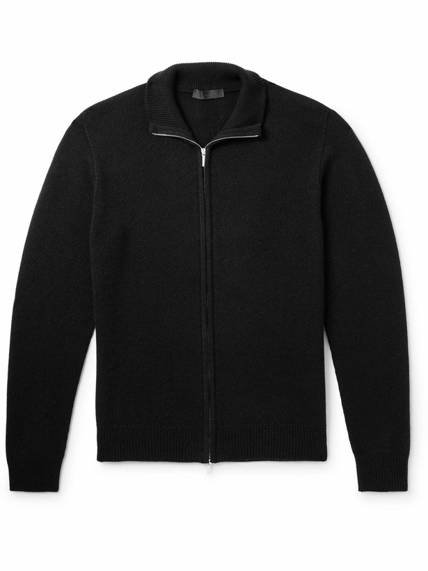 Photo: Saman Amel - Slim-Fit Ribbed Cashmere Zip-Up Cardigan - Black
