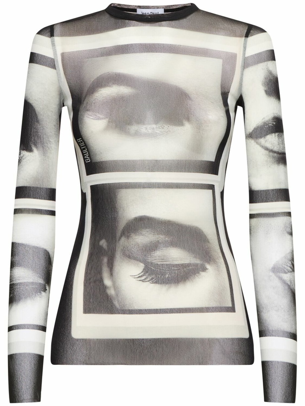 Photo: JEAN PAUL GAULTIER Eyes & Lips Printed Mesh L/s Top