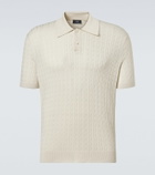 Dunhill Cable-knit cotton and silk polo shirt