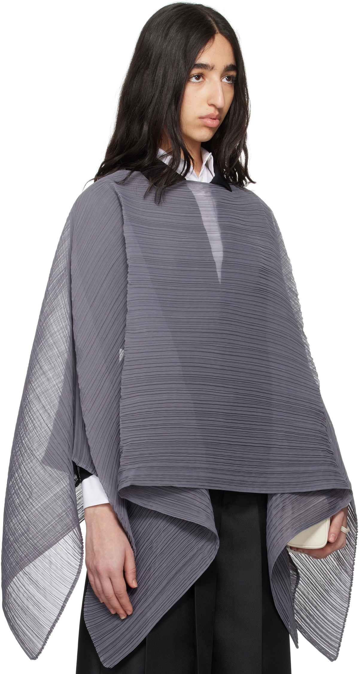 PLEATS PLEASE ISSEY MIYAKE Gray March Basic Madame-T Small Stole