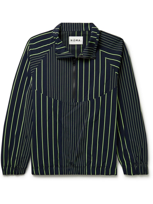 Photo: NOMA t.d. - Off-Key Striped Nylon-Blend Twill Half-Zip Track Jacket - Blue