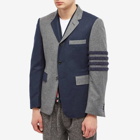 Thom Browne Men's Funmix Flannel Sport Jacket in Medium Grey